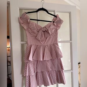 Caroline Constas pink gingham dress